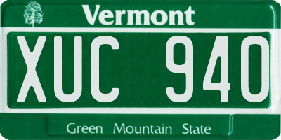 VT license plate XUC940