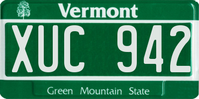 VT license plate XUC942