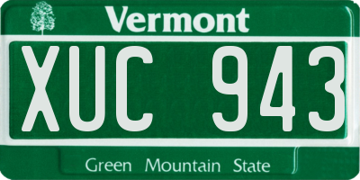 VT license plate XUC943