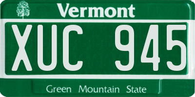 VT license plate XUC945