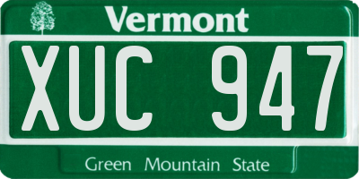 VT license plate XUC947