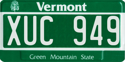 VT license plate XUC949