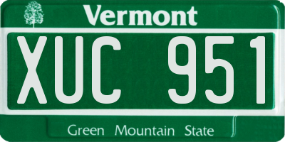 VT license plate XUC951