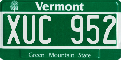 VT license plate XUC952