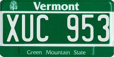 VT license plate XUC953