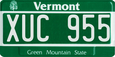 VT license plate XUC955