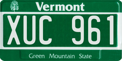 VT license plate XUC961