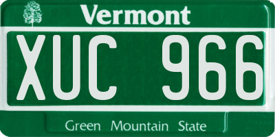 VT license plate XUC966