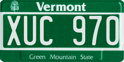 VT license plate XUC970