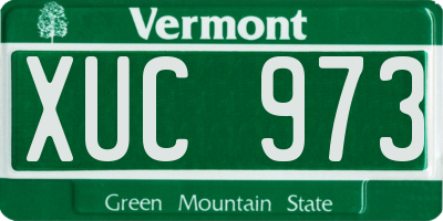 VT license plate XUC973