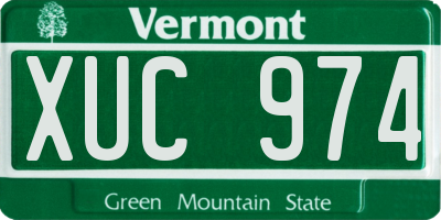 VT license plate XUC974