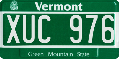 VT license plate XUC976