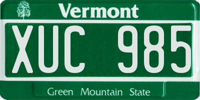 VT license plate XUC985