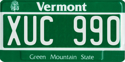 VT license plate XUC990