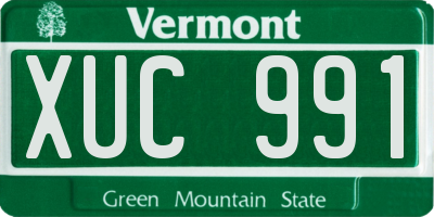 VT license plate XUC991