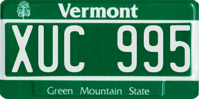 VT license plate XUC995