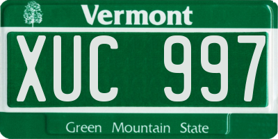 VT license plate XUC997