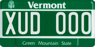 VT license plate XUD000