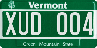 VT license plate XUD004