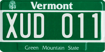 VT license plate XUD011
