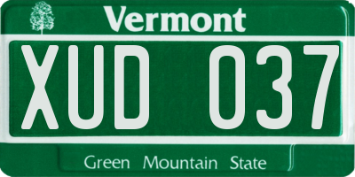 VT license plate XUD037