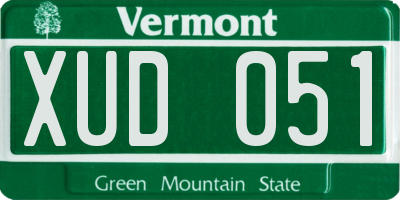 VT license plate XUD051