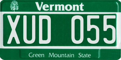 VT license plate XUD055