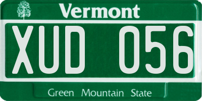 VT license plate XUD056