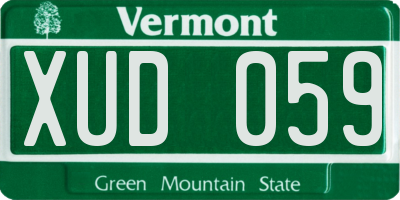 VT license plate XUD059