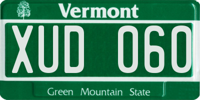 VT license plate XUD060