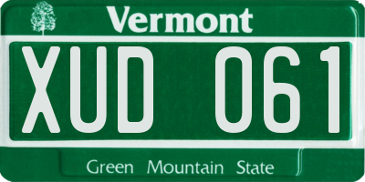 VT license plate XUD061