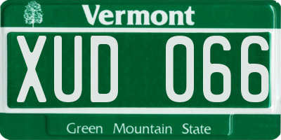 VT license plate XUD066