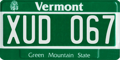 VT license plate XUD067