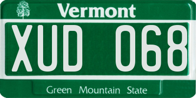 VT license plate XUD068