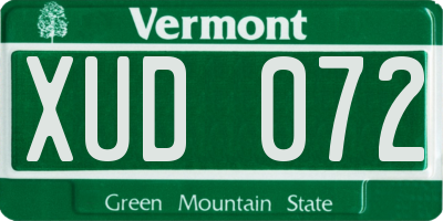 VT license plate XUD072