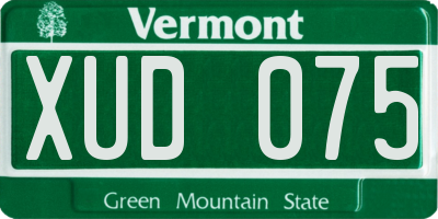 VT license plate XUD075