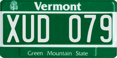 VT license plate XUD079