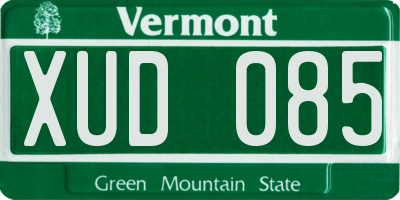VT license plate XUD085