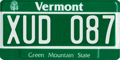 VT license plate XUD087