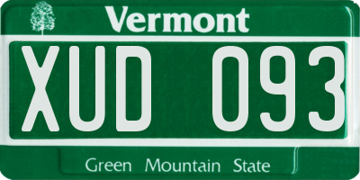 VT license plate XUD093