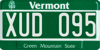 VT license plate XUD095