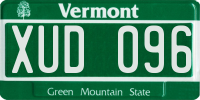 VT license plate XUD096