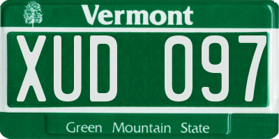 VT license plate XUD097