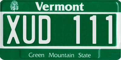 VT license plate XUD111