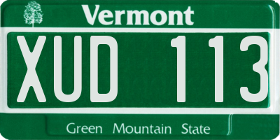 VT license plate XUD113