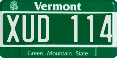 VT license plate XUD114