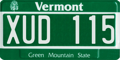 VT license plate XUD115