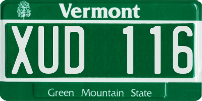 VT license plate XUD116