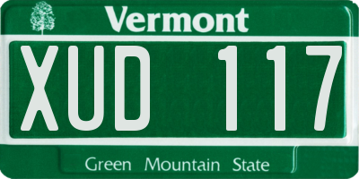 VT license plate XUD117