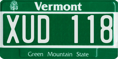 VT license plate XUD118
